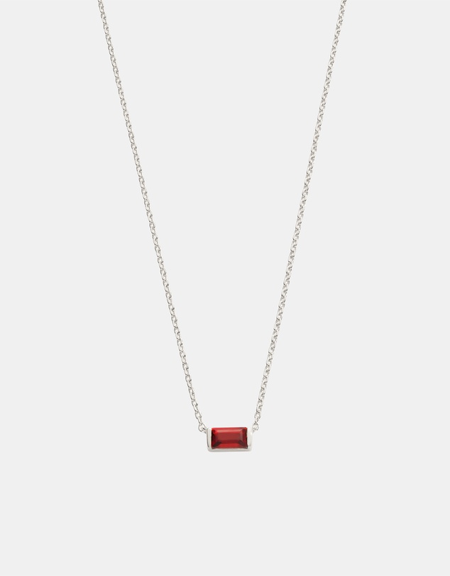 Kirstin Ash - Baguette Birthstone Necklace January Garnet