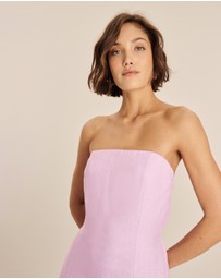 AERE - Florence Linen Strapless Maxi Dress