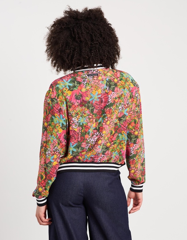 The Social Outfit - Fairfield Bloom Silk Aviator Jacket
