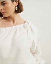 Atmos&Here Curvy - Scarlett Linen Off The Shoulder Top