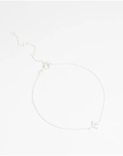 Lovisa - Sterling Silver Cubic Zirconia Micro Flower Bracelet