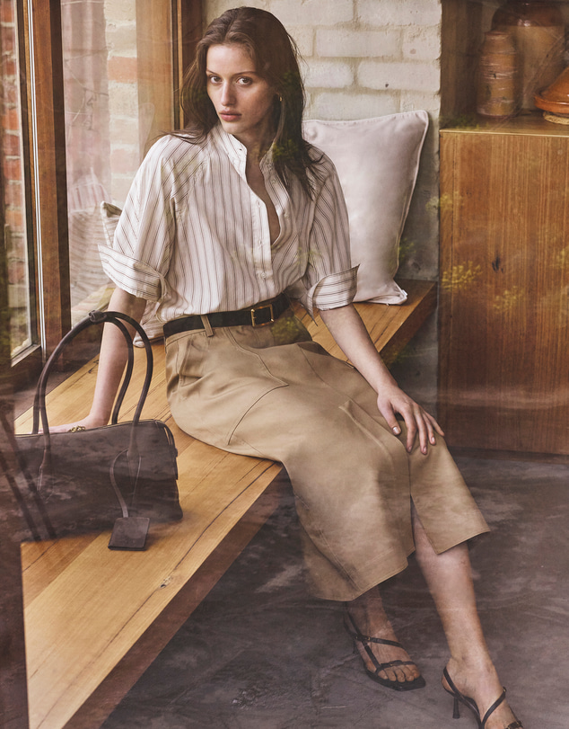 Country Road - Utility Pencil Midi Skirt