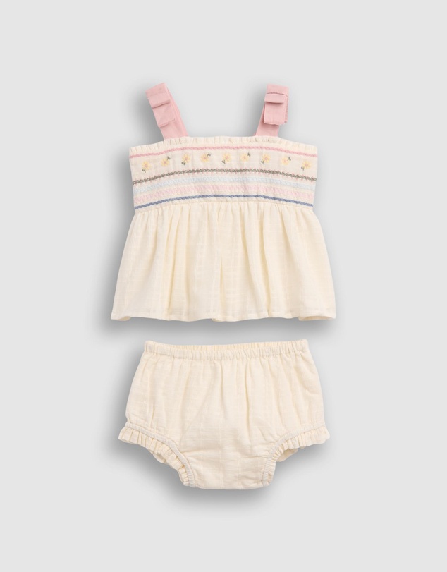 GAP - Sleeveless Embroidered Bow Tank Shorts Set - Babies