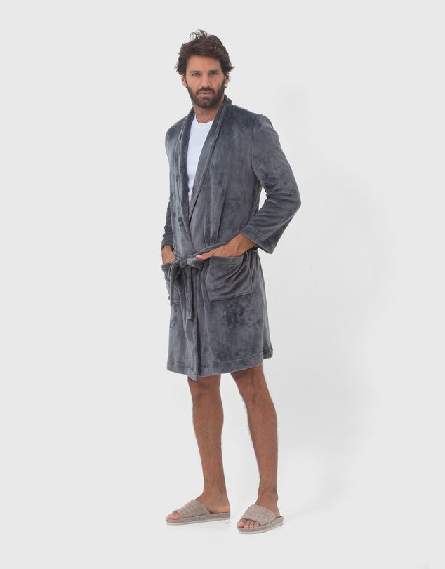 Coast Clothing - Oslo Mens Dressing Gown - Charcoal