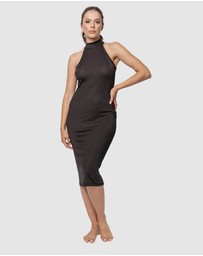 Oh!Zuza - Turtle Neck Sleeveless Casual Ribbed Midi Dress