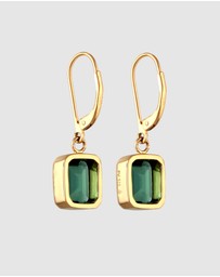 Elli Jewelry - Earrings Hanger Square Quartz 925 Sterling Silver Gold-plated