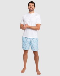 Sant And Abel - Men's Golf Blue Swim Shorts