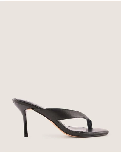 Shelly Shen - Pia High Sandals Black Leather