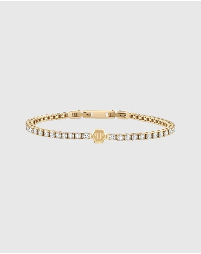 Philipp Plein - Plein Tennis Royal Gold-Tone Tennis Bracelet White Crystal
