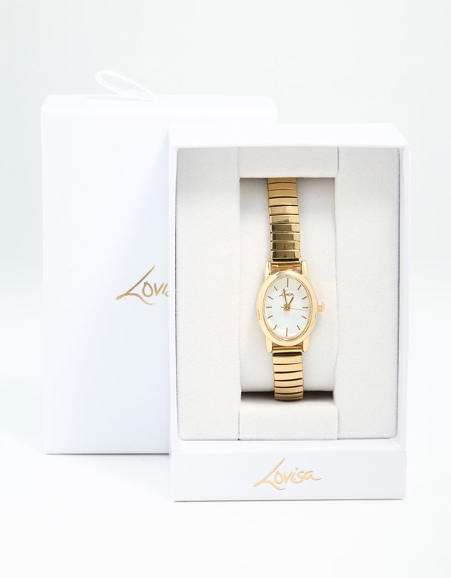 Lovisa - Gold Mini Oval Stretch Watch
