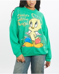 Vintage by The Real Deal - Pre Loved - Vintage 1996 Tweety Bird Looney Tunes Cartoon Christmas Sweatshirt