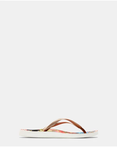 Vionic - Noosa Print Toe Post Sandal - Red Tropical Bronze