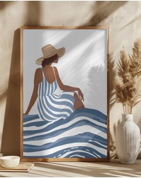 Olive et Oriel - The Girl In The Striped Dress by Andreas Magnusson Art Print