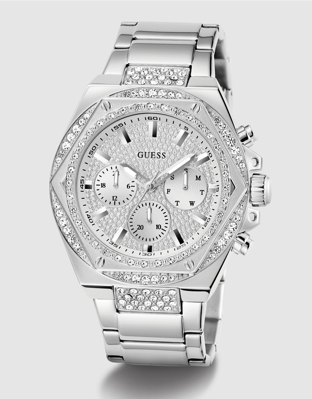GUESS - GUESS Men's Silver Tone Multi-function Watch