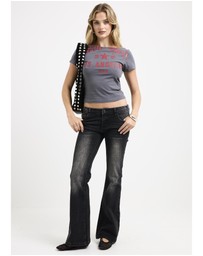 Neon Hart - Jail Stripe Slash Neck Top