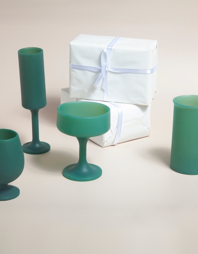 porter green - stegg | silicone unbreakable highball glasses