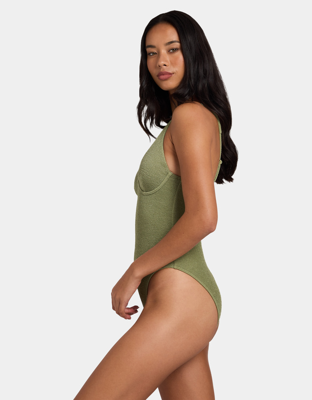 Billabong - Womens Crinkle Crush Ruby One Piece Swimsuit