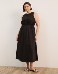 Atmos&Here Curvy - Isobel Cotton Midi Dress With Cutout