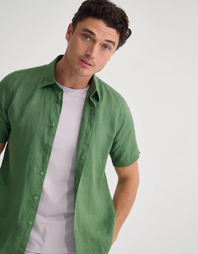Oxford - Leyton French Linen Short Sleeve Shirt