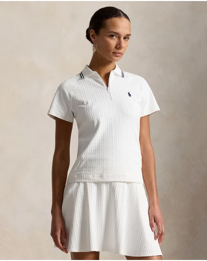 Polo Ralph Lauren - Cable Jacquard Quarter-Zip Polo Shirt