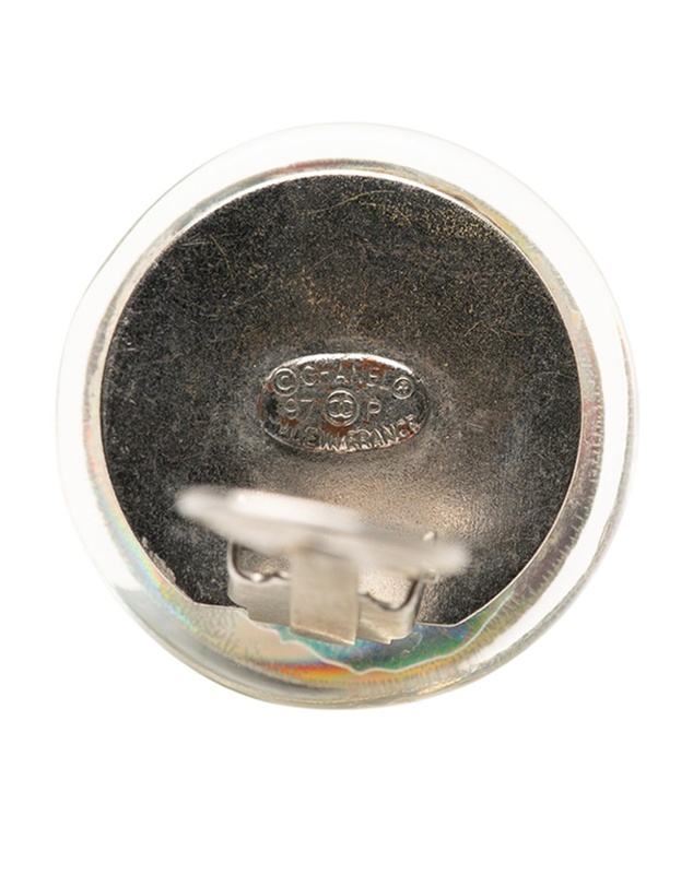 Pre-Loved by Azura Reborn - Pre-Loved CC Resin Holographic Camellia Round Clip On Earrings