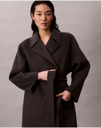 Calvin Klein - Wool Blend Wrap Coat