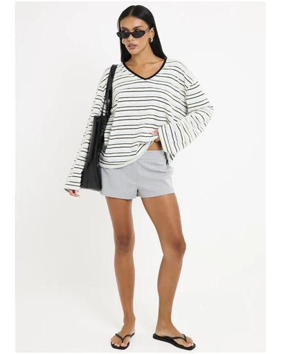 Subtitled - Julie Striped Long Sleeves Knit Jumper