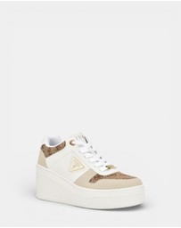 GUESS - Rozinn Lace-Up Platform Wedge Sneakers