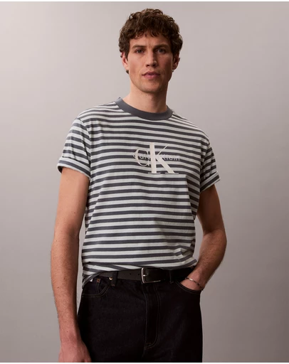 Calvin Klein Jeans - Monogram Logo Stripe Relaxed T-Shirt