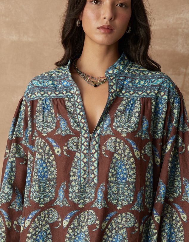 BOTEH - Calico Yoke Smock Blouse