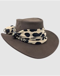 Jacaru - Jacaru 1020 Jillaroo Suede Leather Hat with scarf