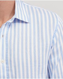 Oxford - Fergus Linen Striped Shirt