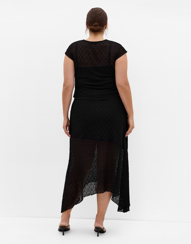 City Chic - Plus sizeBrie Lace Knit Top - black