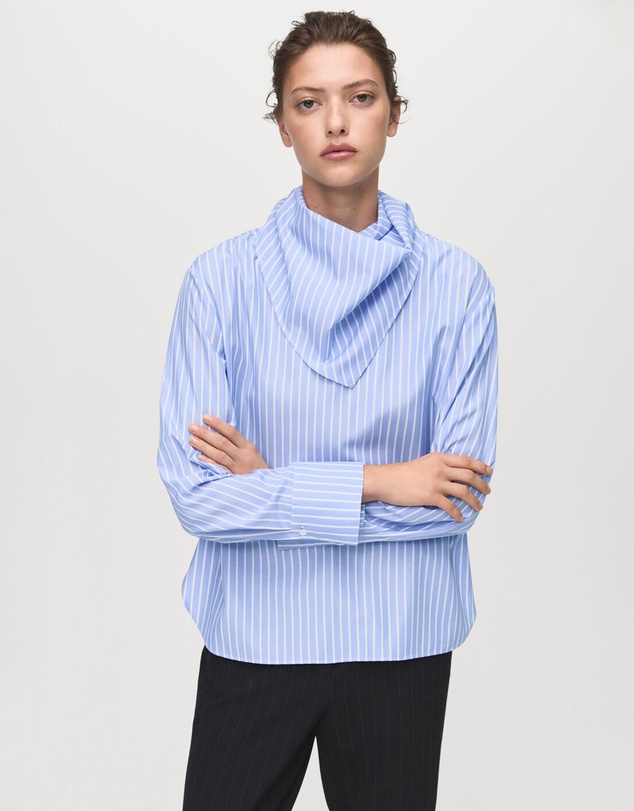 M.N.G - Striped Blouse With Handkerchief