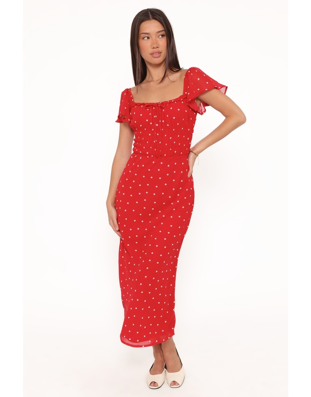 Petal & Pup - Sherrie Maxi Dress - Red Polka Dot