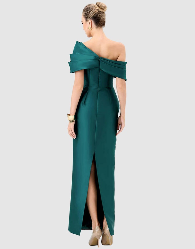 Bariano - Weiss Asymmetric Off Shoulder Gown