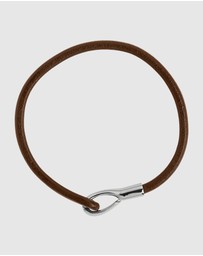 Najo - Kinship Tan Leather & Steel Bracelet (21cm)
