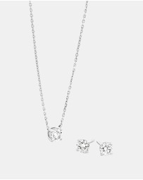 Michael Hill - 0.60 Carat TW Laboratory-Grown Diamond Stud Earrings & Pendant Set in 10kt White Gold