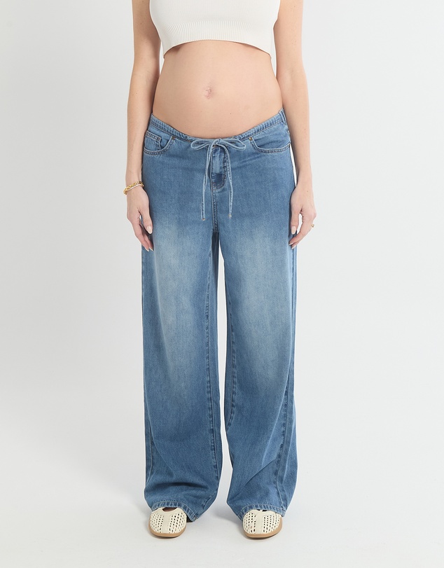 Soon Maternity - Draped Drawstring Jeans