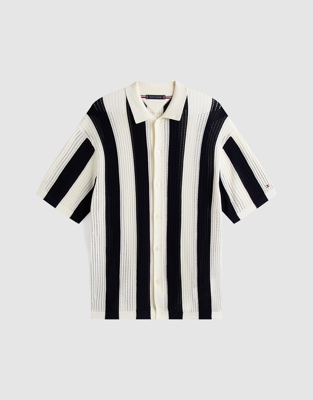 Tommy Hilfiger - Open Knit Polo Button Through