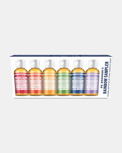 Rainbow Sampler Gift Set -  6 x 59ml Dr Bronner's Liquid Castile Soaps