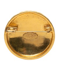 Pre-Loved by Azura Reborn - Pre-Loved CC Gold Plated Quilted Round Brooch