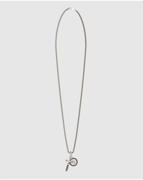 GUESS - Silver-Tone Rebel Knight Necklace