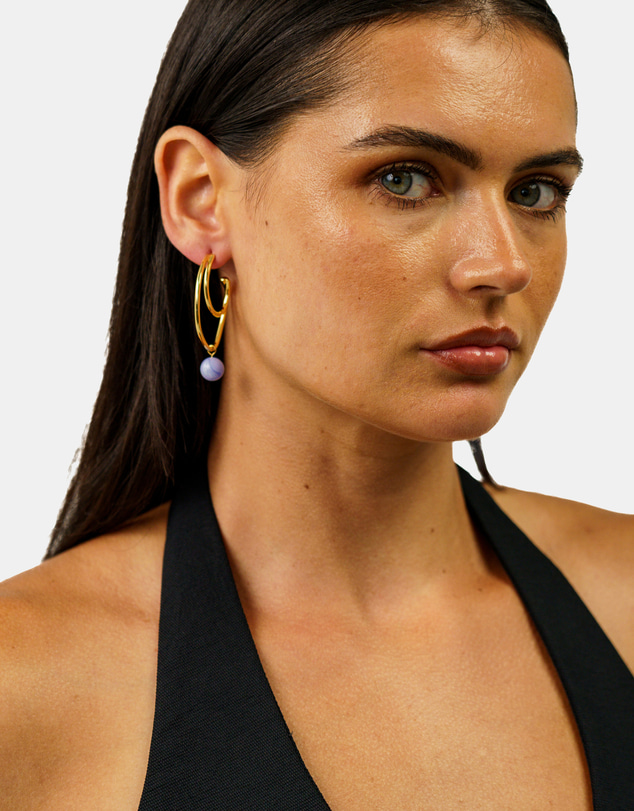 Sonne Jewellery - Bella Blue Lace Agate Earrings