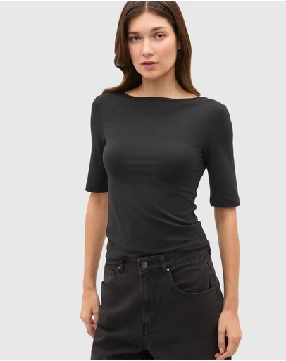 Seed Heritage - Boat Neck Half Sleeve Top