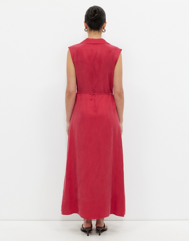 Calli - Cupro Sleeveless Wrap Dress