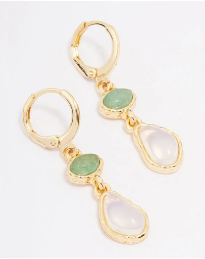 Lovisa - Gold Plated Double Organic Drop Earrings