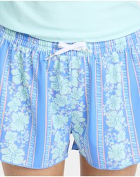 Billabong - Girls 6 to 14 Happy Hibiscus Swim Volley Boardshorts