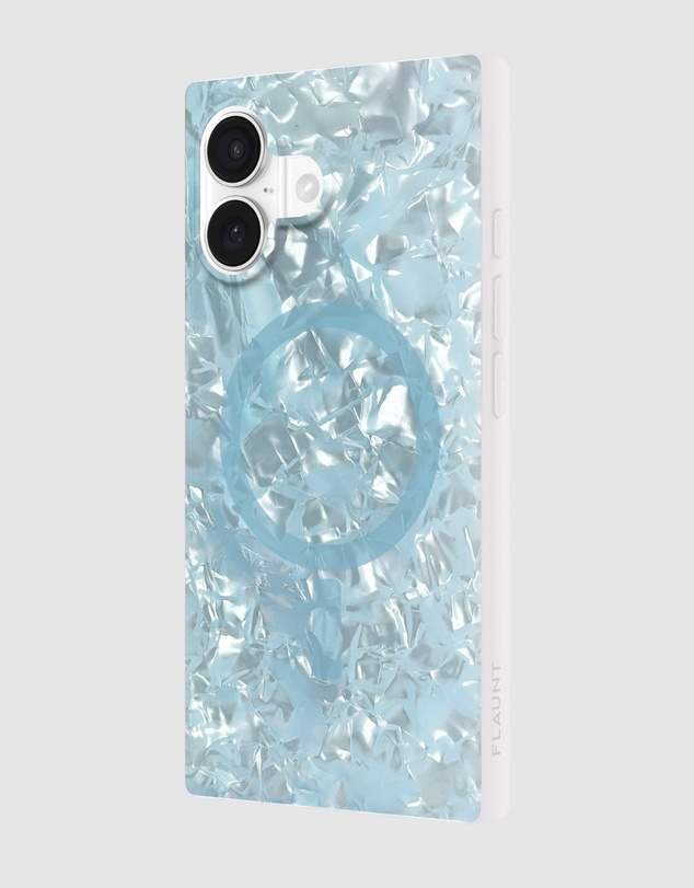Flaunt - Flaunt Square Icy Blue Pearl MagSafe Case for 17 iPhone