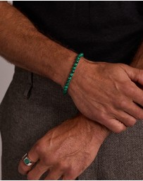 Michael Hill - 21cm Malachite Bead Bracelet in Sterling Silver